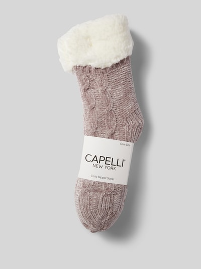 CAPELLI NEW YORK Socken mit Zopfmuster Taupe 3