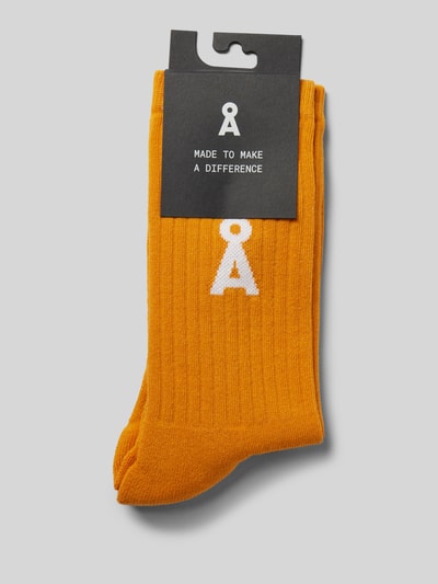 Armedangels Socken mit Logo-Detail Modell 'SAAMUS' Orange 3