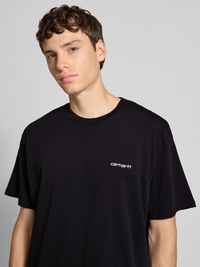 Carhartt Work In Progress T-Shirt mit Label-Stitching Black 3