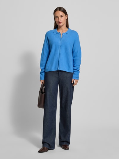 Fynch-Hatton Kurtka z dzianiny z kaszmiru z wykładanym kołnierzem Królewski niebieski 1