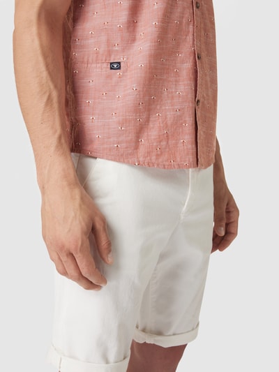 Tom Tailor Regular fit vrijetijdsoverhemd met all-over motief Terracotta - 3