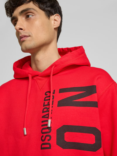 Dsquared2 Oversized Hoodie mit Label-Print Rot 3