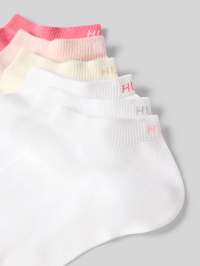 Produktfoto, Sneaker-Socken aus Baumwoll-Mix im 6er-Pack Modell '6PAS UNI CC W' von HUGO, Optik: Unifarben, Label-Schriftzug, Bundabschluss: Elastisch, Multipack: 6er-Pack, Materialverarbeitung: Feinstrick.
