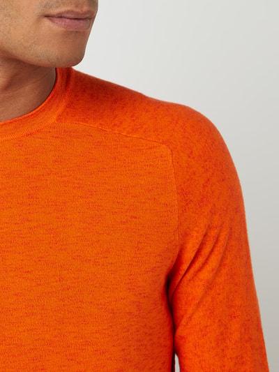 BOSS Orange Sweter z bawełny z raglanowymi rękawami model ‘Kamyoda’ Neonowy pomarańczowy 3