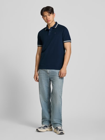 Tommy Jeans Regular Fit Poloshirt aus reiner Baumwolle Marine 1