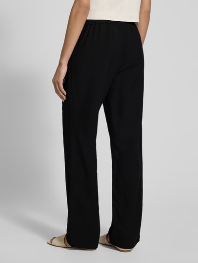 Stehmann Wide Leg Stoffhose aus Viskose-Leinen-Mix Modell 'Alexandria' Black 5
