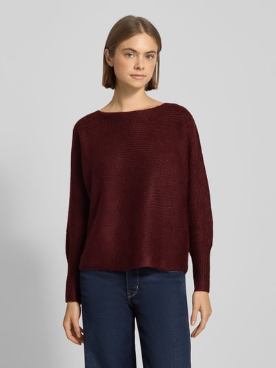ONLY Regular Fit Strickpullover mit Fledermausärmel Modell 'DANIELLA' Bordeaux 4