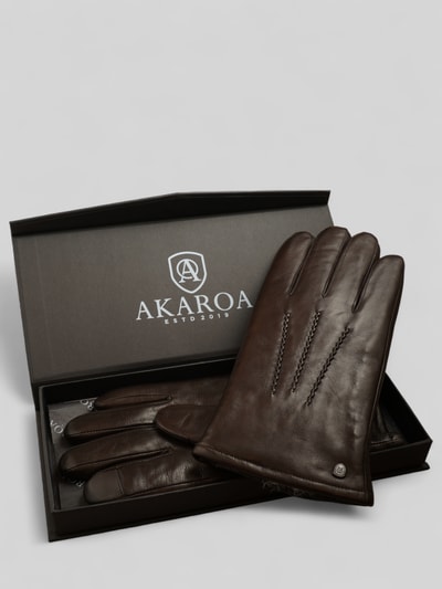 Akaroa Handschuhe mit Touchfunktion aus Schafsleder Modell 'DAN' Dunkelbraun 4