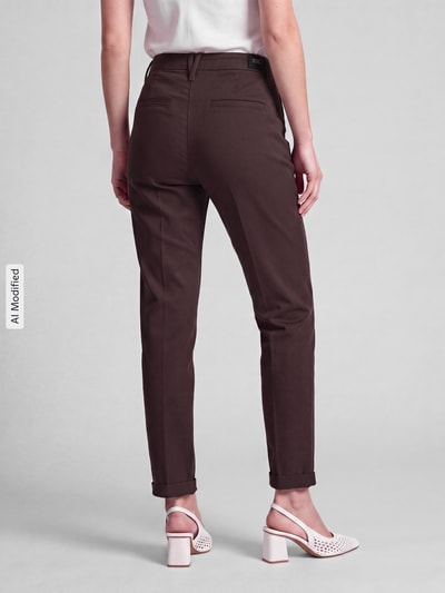 MAC Chinos o kroju straight fit z mieszanki bawełny Ciemnobrązowy 5