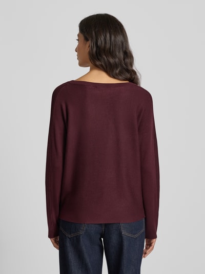 comma Gebreide pullover met ronde hals Bordeaux - 5
