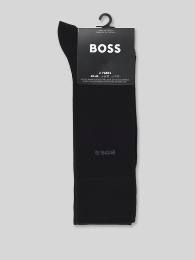 BOSS Skarpeta z mieszanki wiskozy w 2‑pakiecie Czarny 2