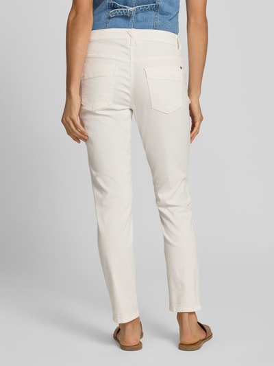 Tom Tailor Spodnie materiałowe o kroju tapered fit z mieszanki bawełny Złamany biały 5