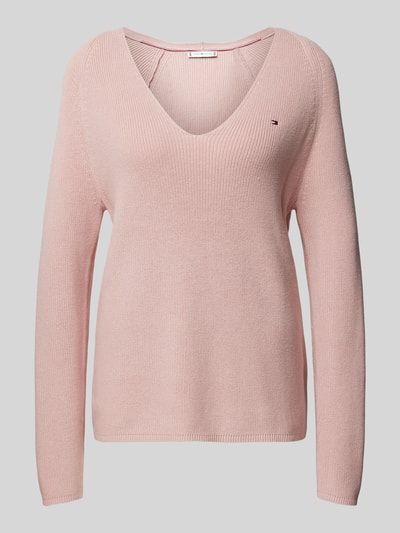 Tommy Hilfiger Strickpullover mit Logo-Stitching Rosa 2