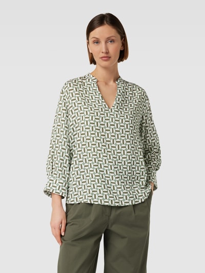 Better Rich Bluse mit verlängertem Rücken Khaki 4