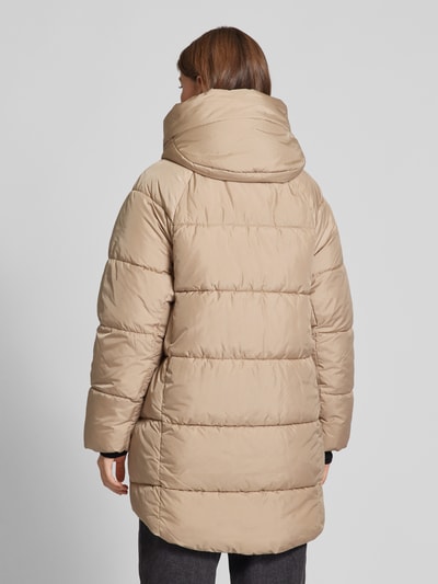 Only Oversized lange gewatteerde jas met opstaande kraag, model 'ASTA' Beige - 5