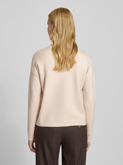 Christian Berg Woman Oversized gebreide pullover met geribde opstaande kraag Steengrijs - 5