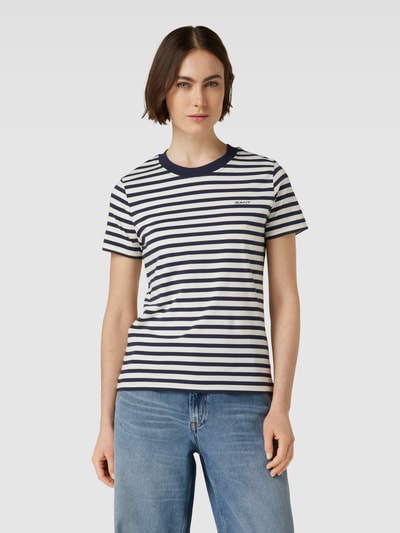 Gant T-Shirt mit Streifenmuster Marine 4