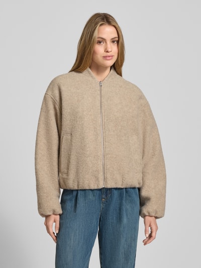 Jake*s Casual Bomberjack met opstaande kraag Beige gemêleerd - 4