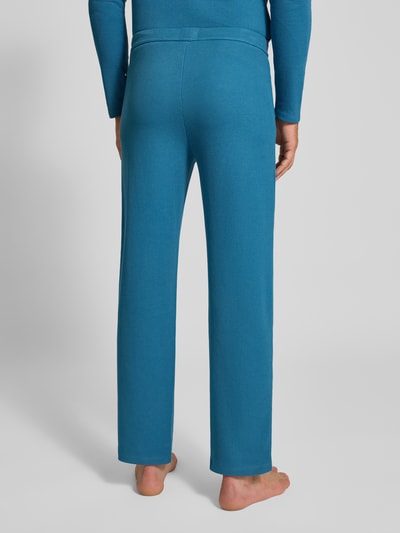 BOSS Regular fit sweatpants van katoenmix Petrol - 5