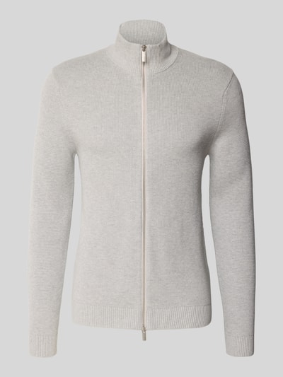 SELECTED HOMME Regular Fit Strickjacke aus reiner Baumwolle Modell 'DANE' Hellgrau 2