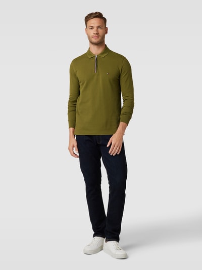Tommy Hilfiger Slim Fit Poloshirt mit Label-Details Oliv 1