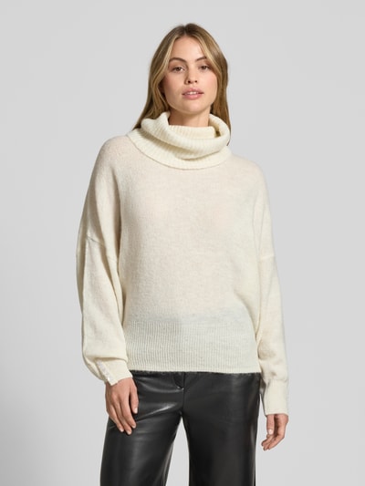 ICHI Regular Fit Strickpullover mit Alpaka-Anteil Modell 'IHKAMARA' Weiss 4