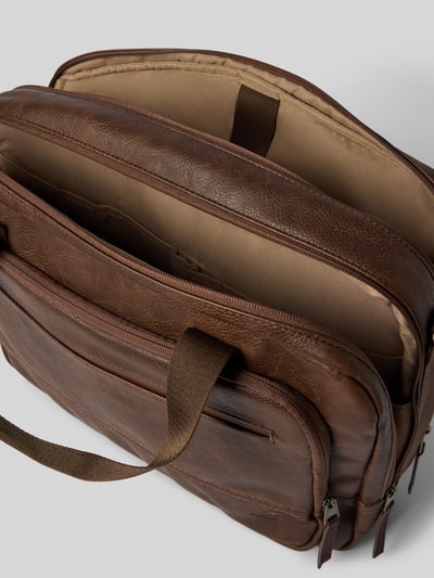 Produktfoto, Laptoptasche mit Tragehenkel und Schulterriemen von camel active, Braun mit sichtbarer Maserung, Główna przegroda i Przegródka zewnętrzna na zamek błyskawiczny, Szerokość w rozmiarze 1: 42 cm, Długość w rozmiarze 1: 30 cm, Głębokość w rozmiarze 1: 10 cm, Długość paska na ramię w rozmiarze 1: 100 cm