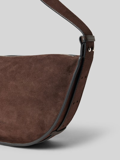 Marc O'Polo Schoudertas van echt kalfsleer, model 'AAMI' Donkerbruin - 3