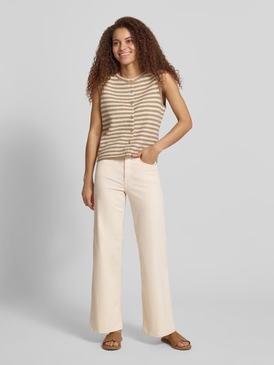 ONLY Wide Leg Jeans aus Baumwoll-Mix Modell 'MADISON' Ecru 1