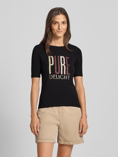 s.Oliver RED LABEL Regular fit T-shirt van katoenmix Zwart - 4