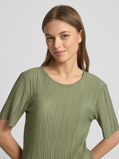 VILA T-Shirt mit Plisseefalten Modell 'PLISA' Khaki 3