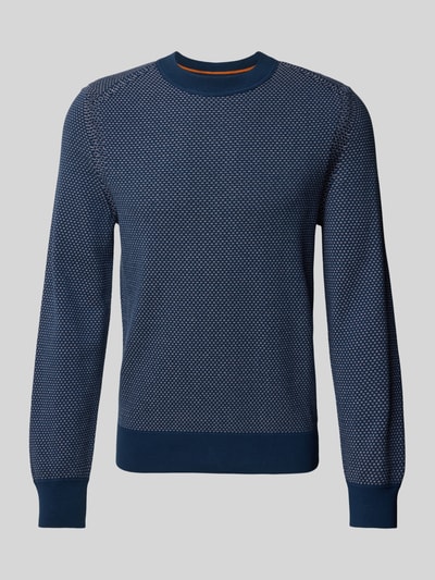 BOSS Orange Gebreide pullover met structuurmotief, model 'Kaponski' Bleu - 2