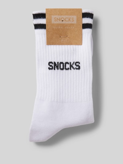 Snocks Socken im unifarbenen Design Modell 'Retro' Weiss 3