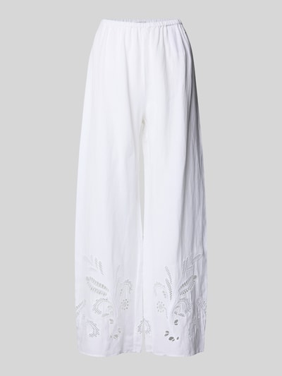 Tommy Hilfiger Loose fit wijde broek met broderie anglaise Wit - 2