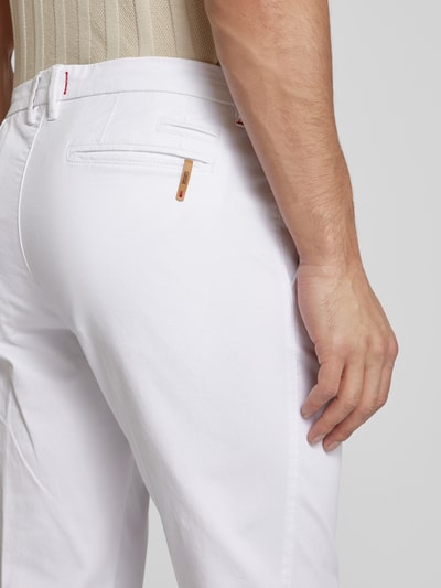 Cinque Slim fit chino met persplooien, model 'WOOD' Wit - 3