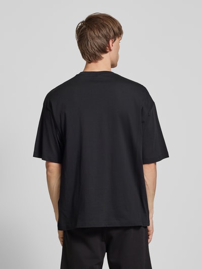 CHAMPION T-Shirt mit Label-Stitching Black 5