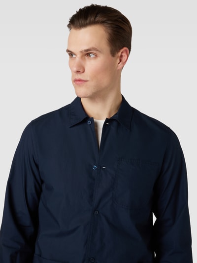 Jake*s Slim fit zakelijk overhemd met borstzak Marineblauw - 3