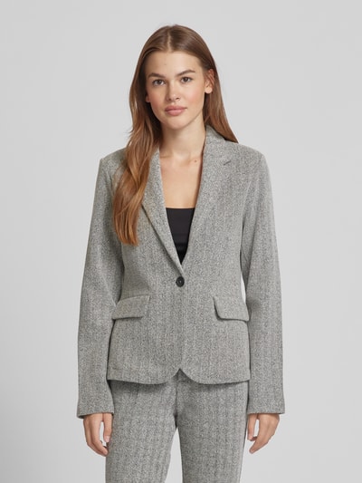 Marc O'Polo Regular fit jersey blazer met visgraatmotief Lichtgrijs - 4