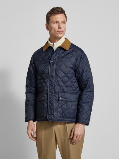 Barbour Kurtka pikowana w kroju regular fit z zamkiem błyskawicznym dwustronnym Model 'CITY BEDALE' Granatowy 4