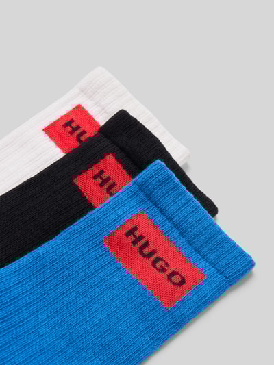 HUGO Sokken met labeldetail in een set van 3 paar Koningsblauw - 2