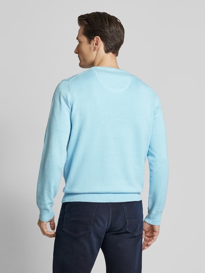 Fynch-Hatton Strickpullover mit Rundhalsausschnitt Hellblau 5