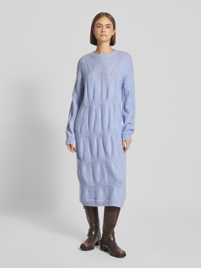 Pieces Relaxed Fit Strickkleid mit Woll-Anteil Modell 'JENNA' Hellblau 4