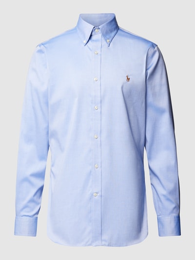 Polo Ralph Lauren Slim fit zakelijk overhemd met labelstitching Bleu - 2