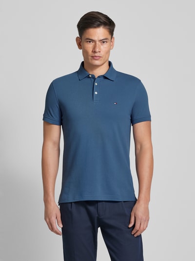 Tommy Hilfiger Slim fit poloshirt met logostitching Jeansblauw - 4