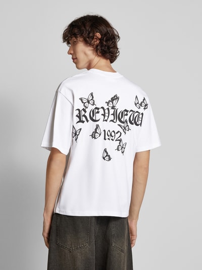 REVIEW Oversized T-Shirt mit Label-Print Weiss 5