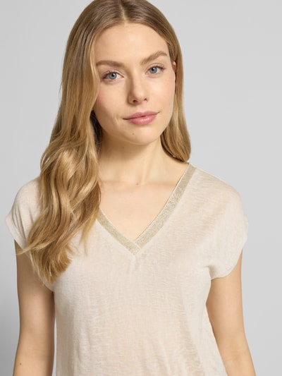 ZABAIONE T-shirt z mieszanka wiskozy model 'Sa44ylor' Piaskowy 3