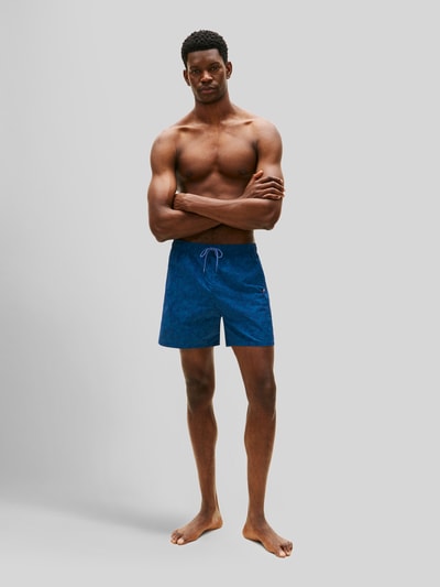 Tommy Hilfiger Regular Fit Badehose mit Logo Print Dunkelblau 1