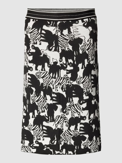 Marc Cain Knielange rok van viscosemix met all-over dierenprint Wit - 2