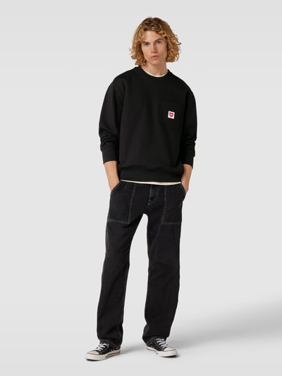 Carhartt Work In Progress Sweatshirt mit Label-Patch Modell 'HEART' Black 1