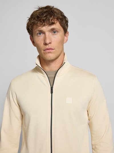 BOSS Orange Regular Fit Sweatjacke aus reiner Baumwolle Ecru 3